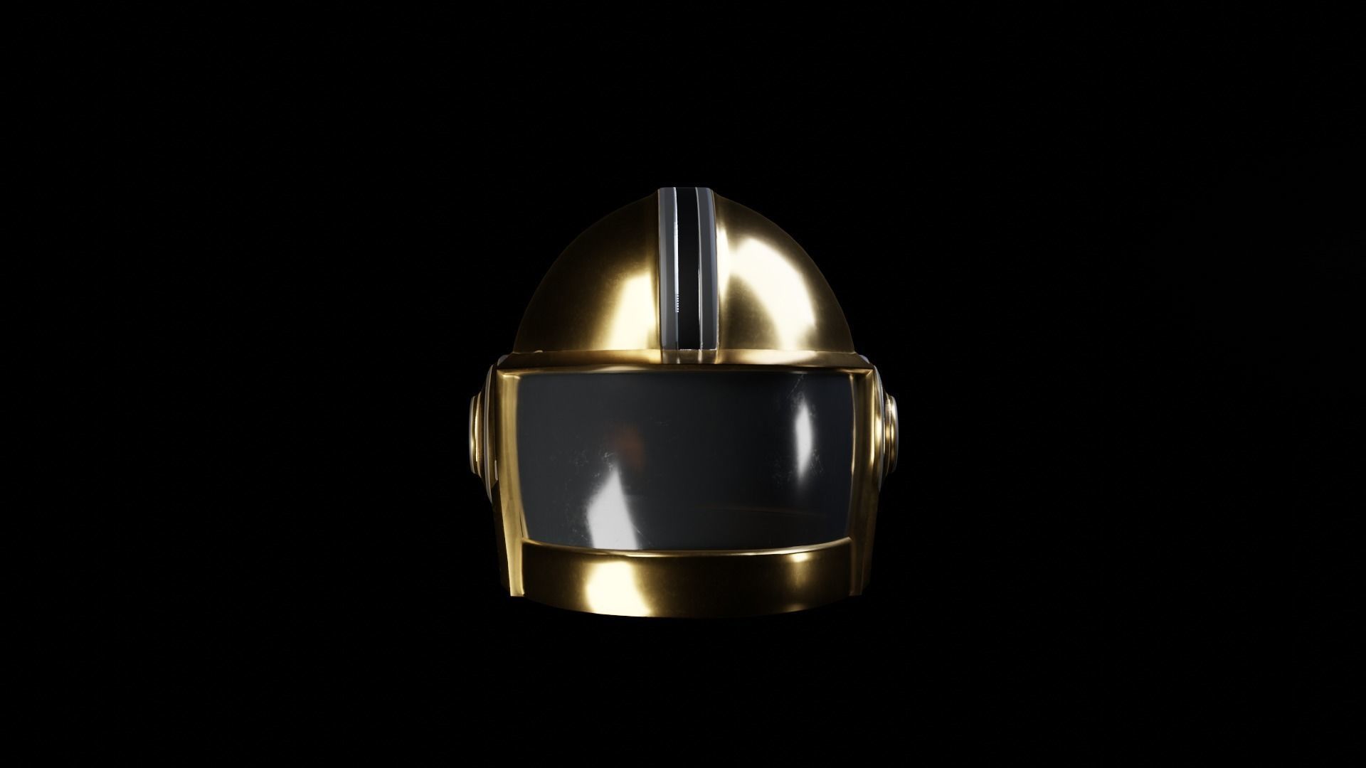 Daft Punk Style Helmet Low-poly 3D model_1