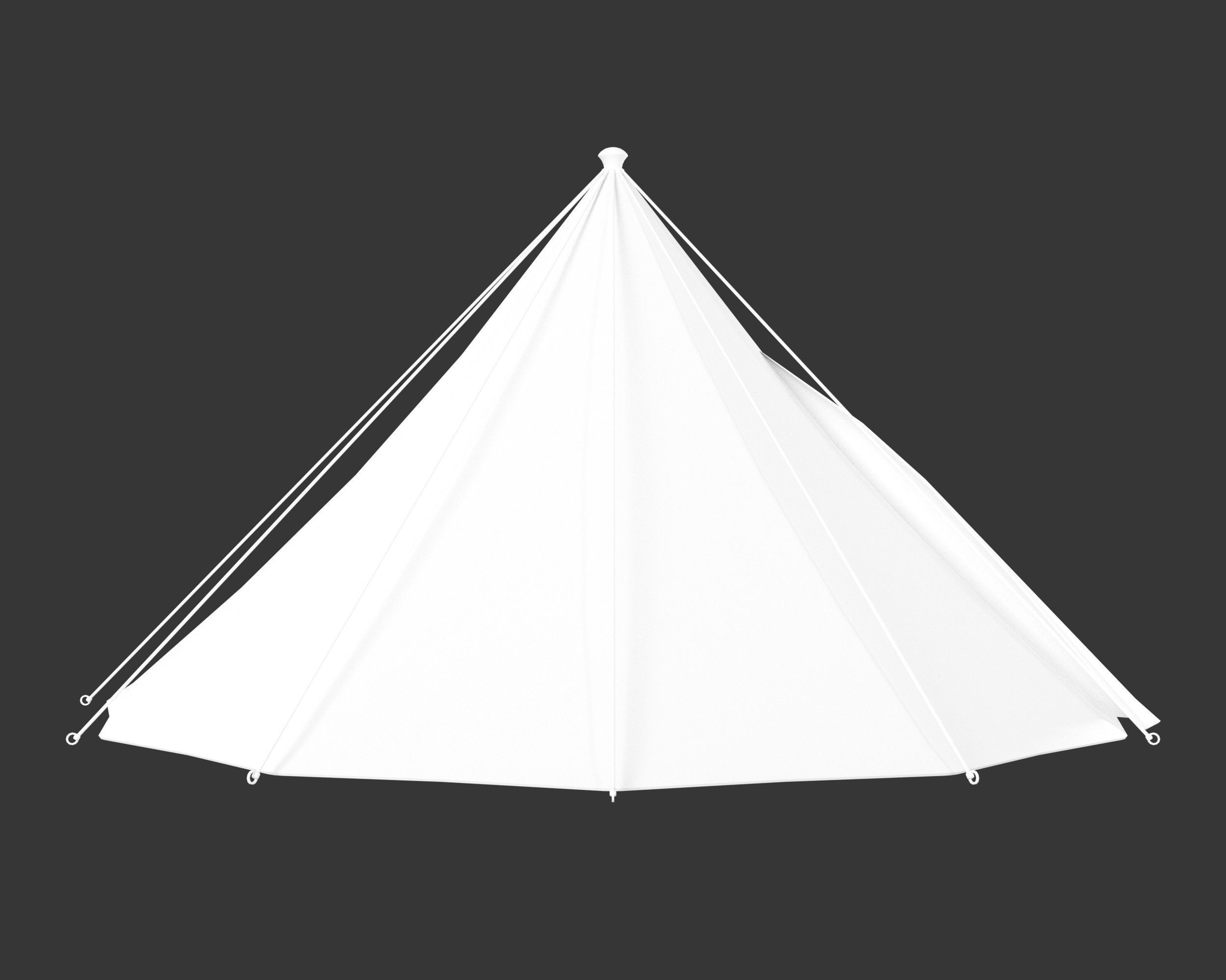 Medieval Elegant Camp Tent Small Low-poly 3D model_7