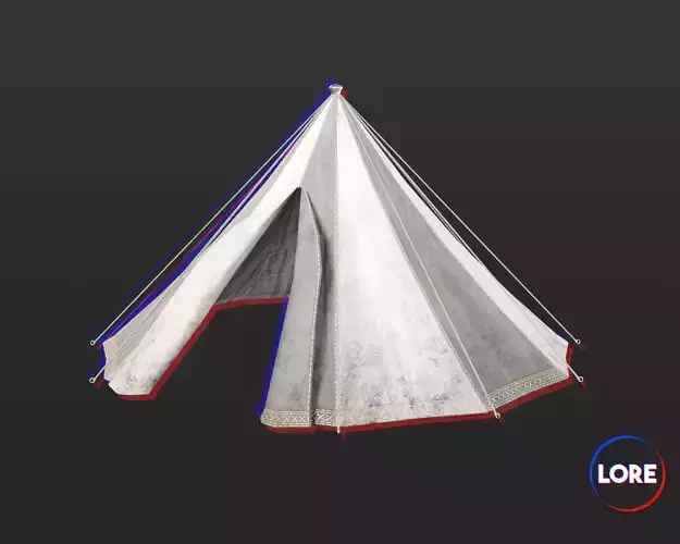 Medieval Elegant Camp Tent Small Low-poly 3D model
