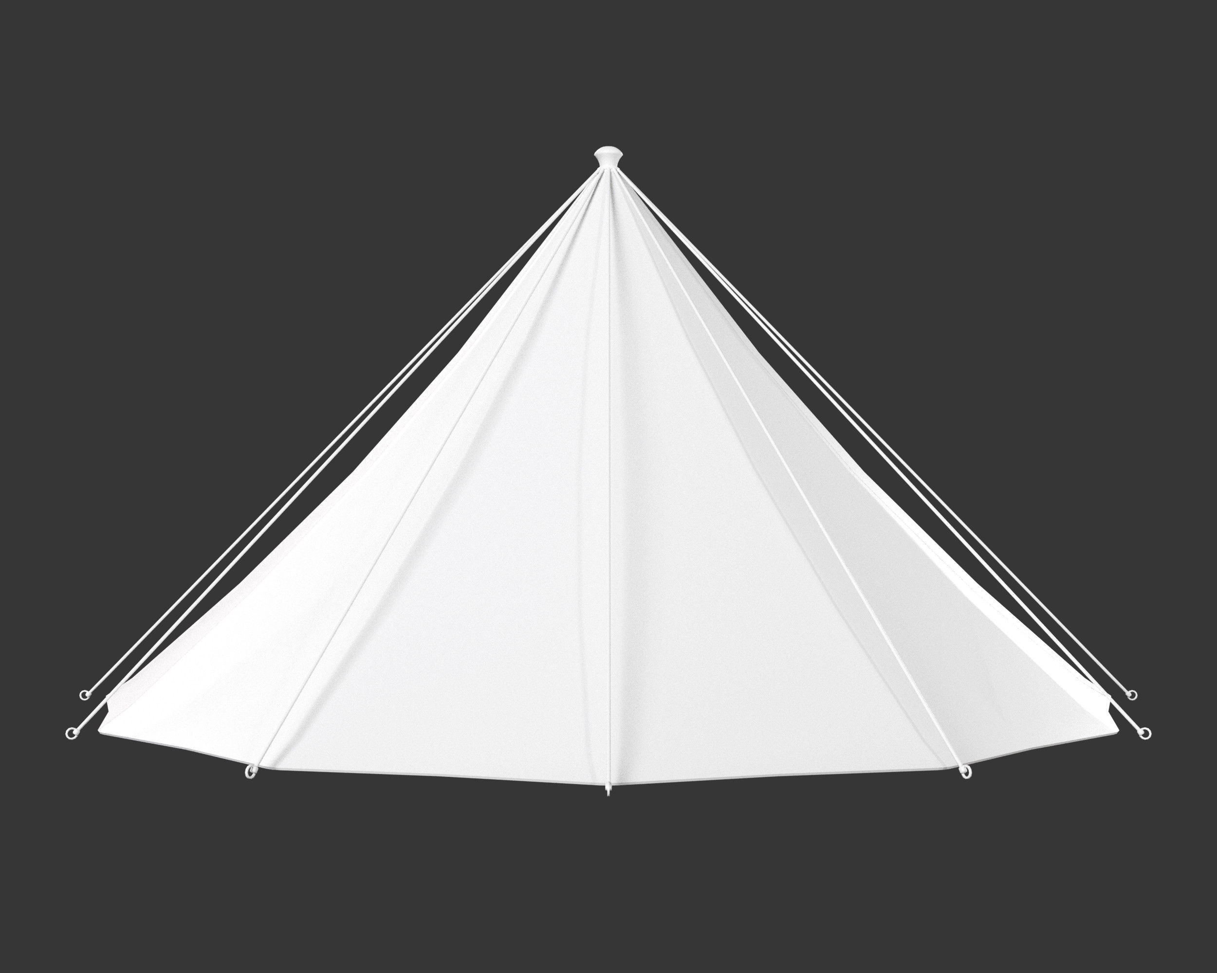 Medieval Elegant Camp Tent Small Low-poly 3D model_10