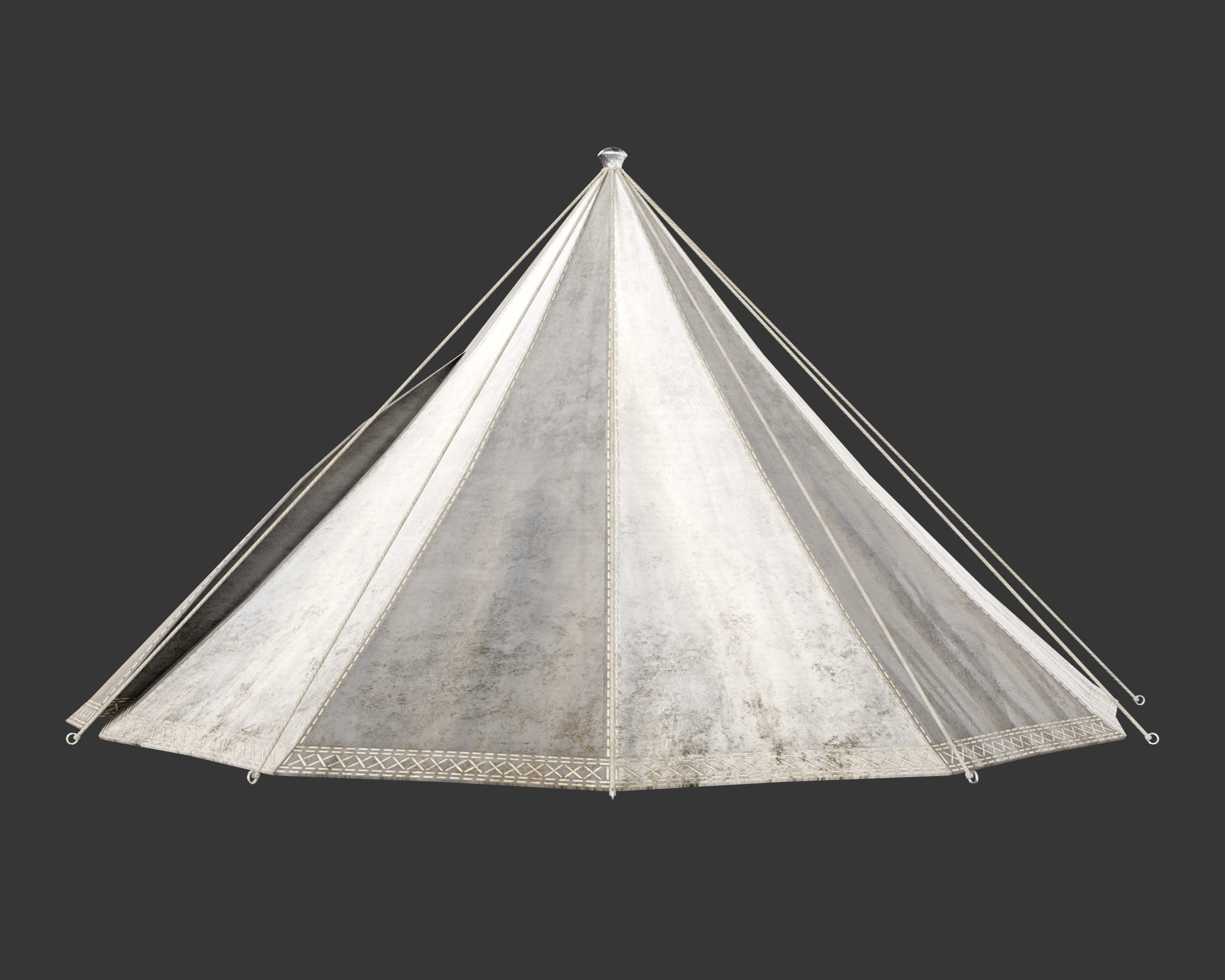 Medieval Elegant Camp Tent Small Low-poly 3D model_12