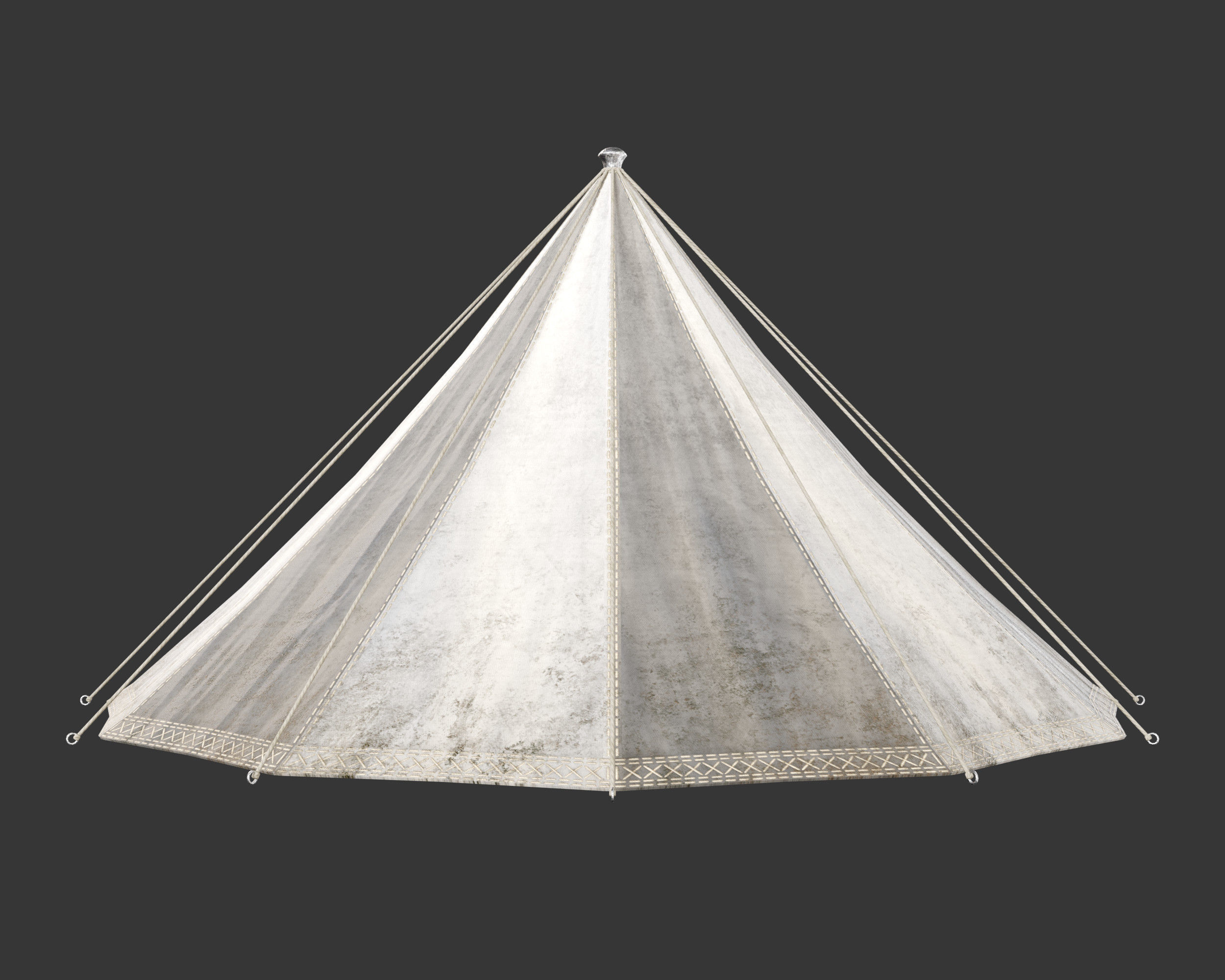 Medieval Elegant Camp Tent Small Low-poly 3D model_9
