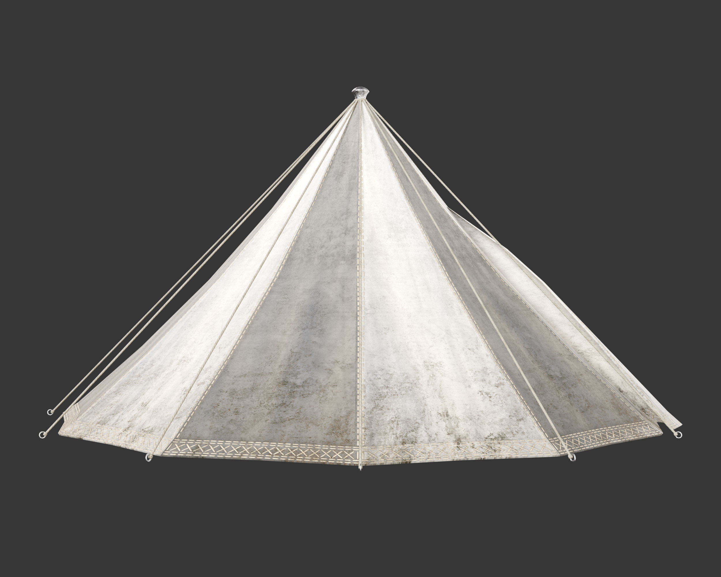 Medieval Elegant Camp Tent Small Low-poly 3D model_6
