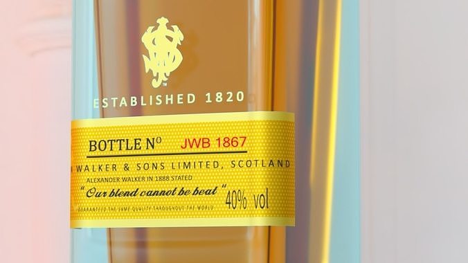 Johnnie Walker Blue Label Low-poly 3D model 7