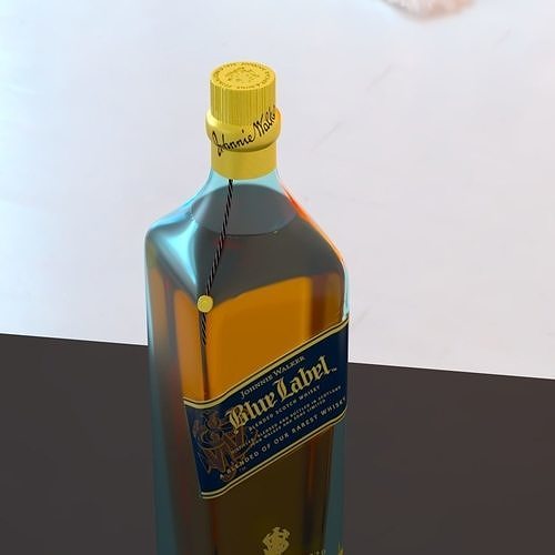 Johnnie Walker Blue Label Low-poly 3D model 4