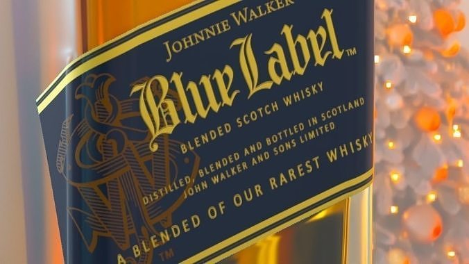 Johnnie Walker Blue Label Low-poly 3D model 3