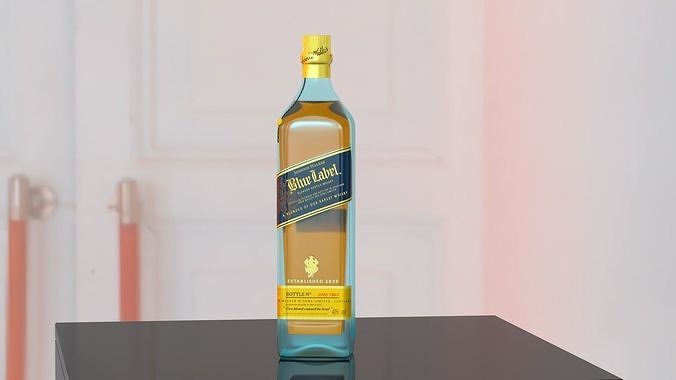 Johnnie Walker Blue Label Low-poly 3D model 2