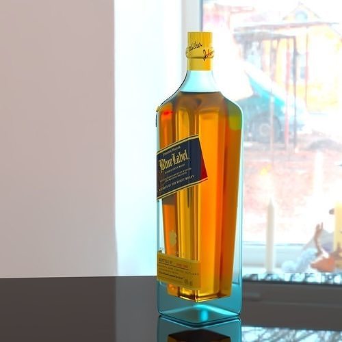 Johnnie Walker Blue Label Low-poly 3D model 5