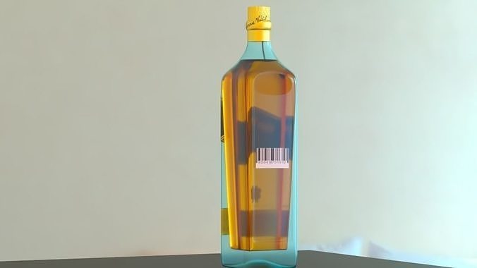 Johnnie Walker Blue Label Low-poly 3D model 6