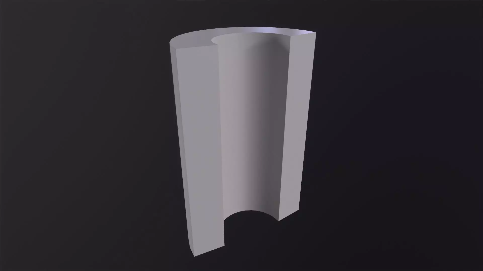 A Hollowed Circle Half Cylinder 3D Model Low-poly 3D model