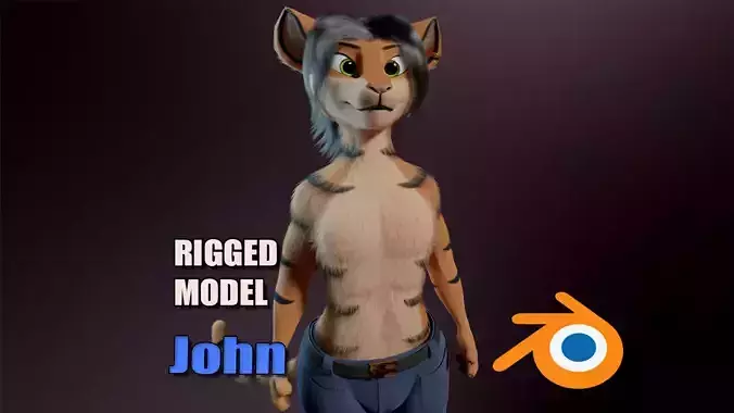 John Anthro Tiger 3D model