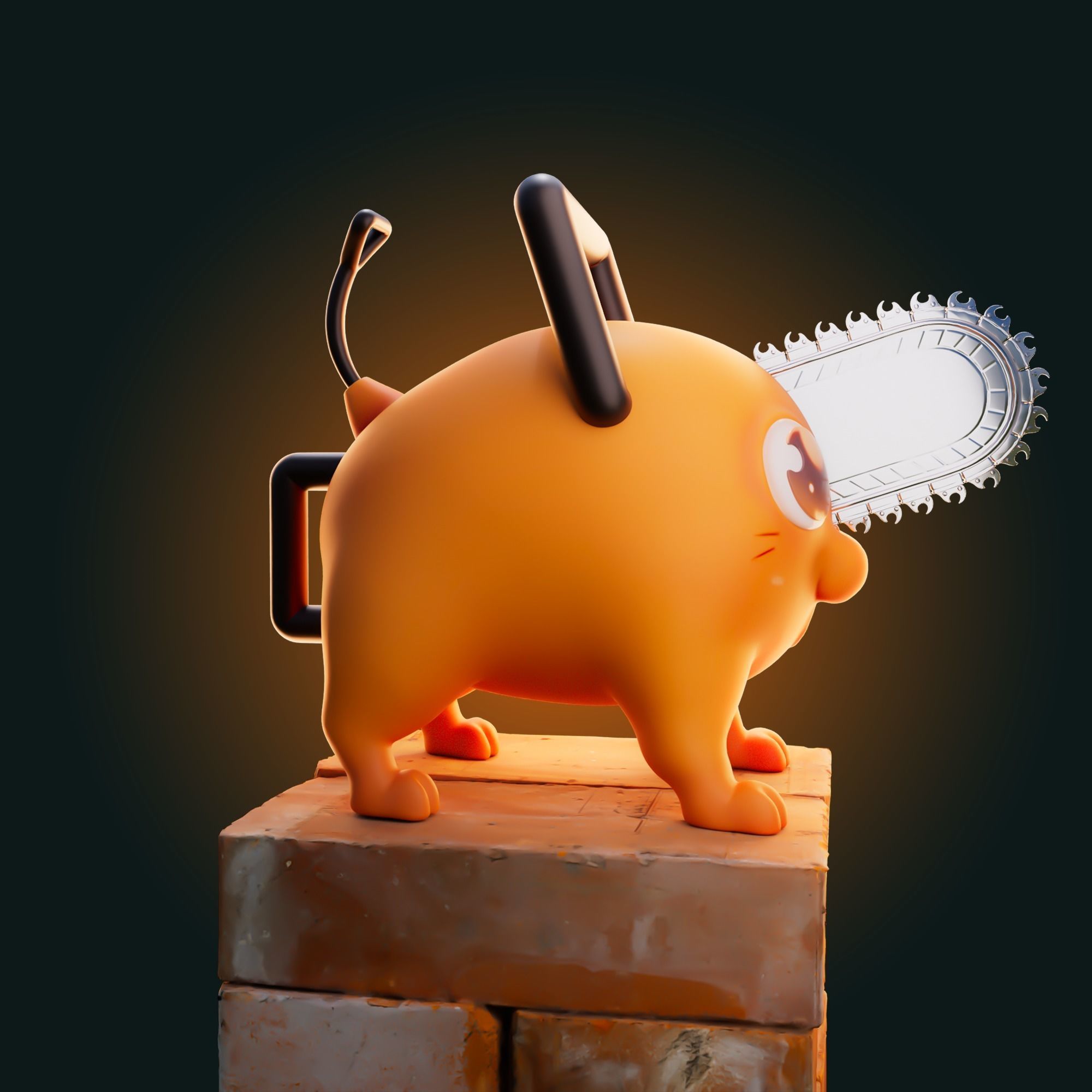 Pochita Chainsaw Man 3D print model_7