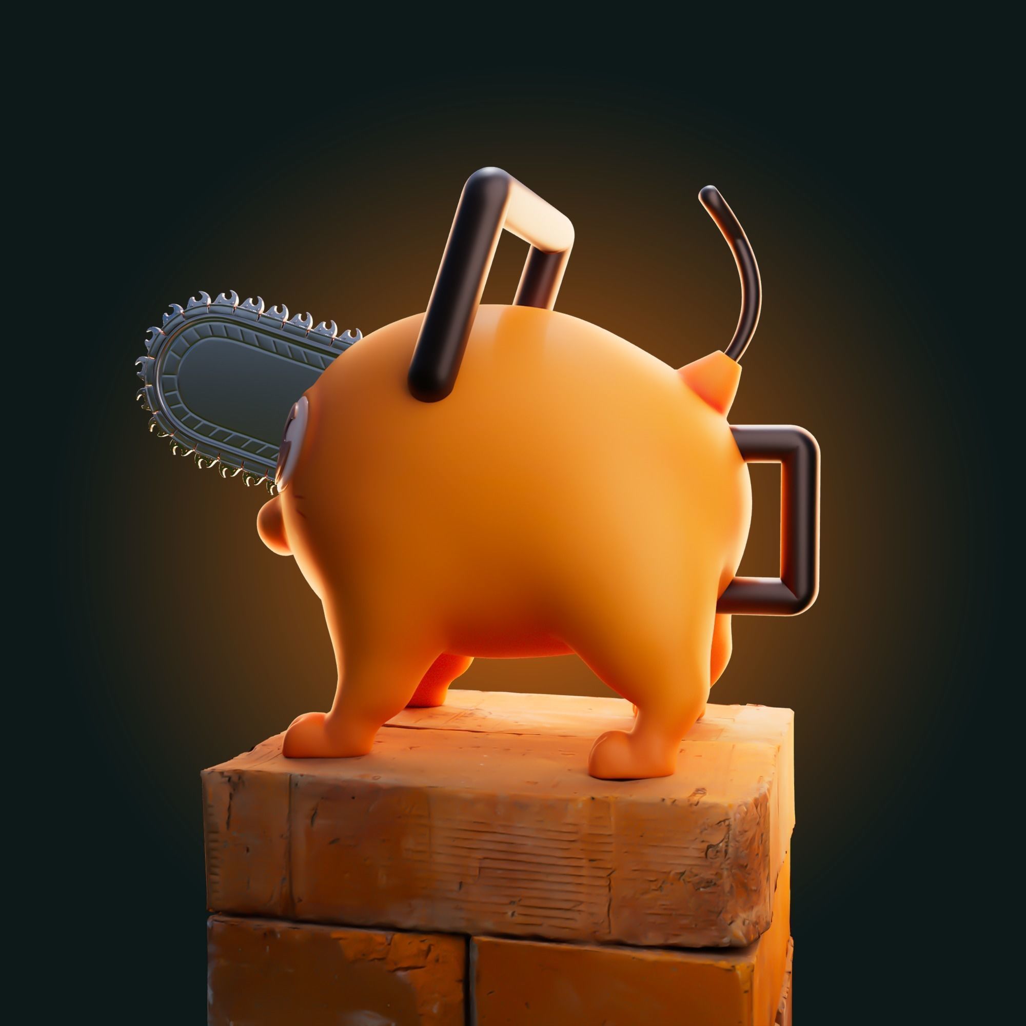 Pochita Chainsaw Man 3D print model_12