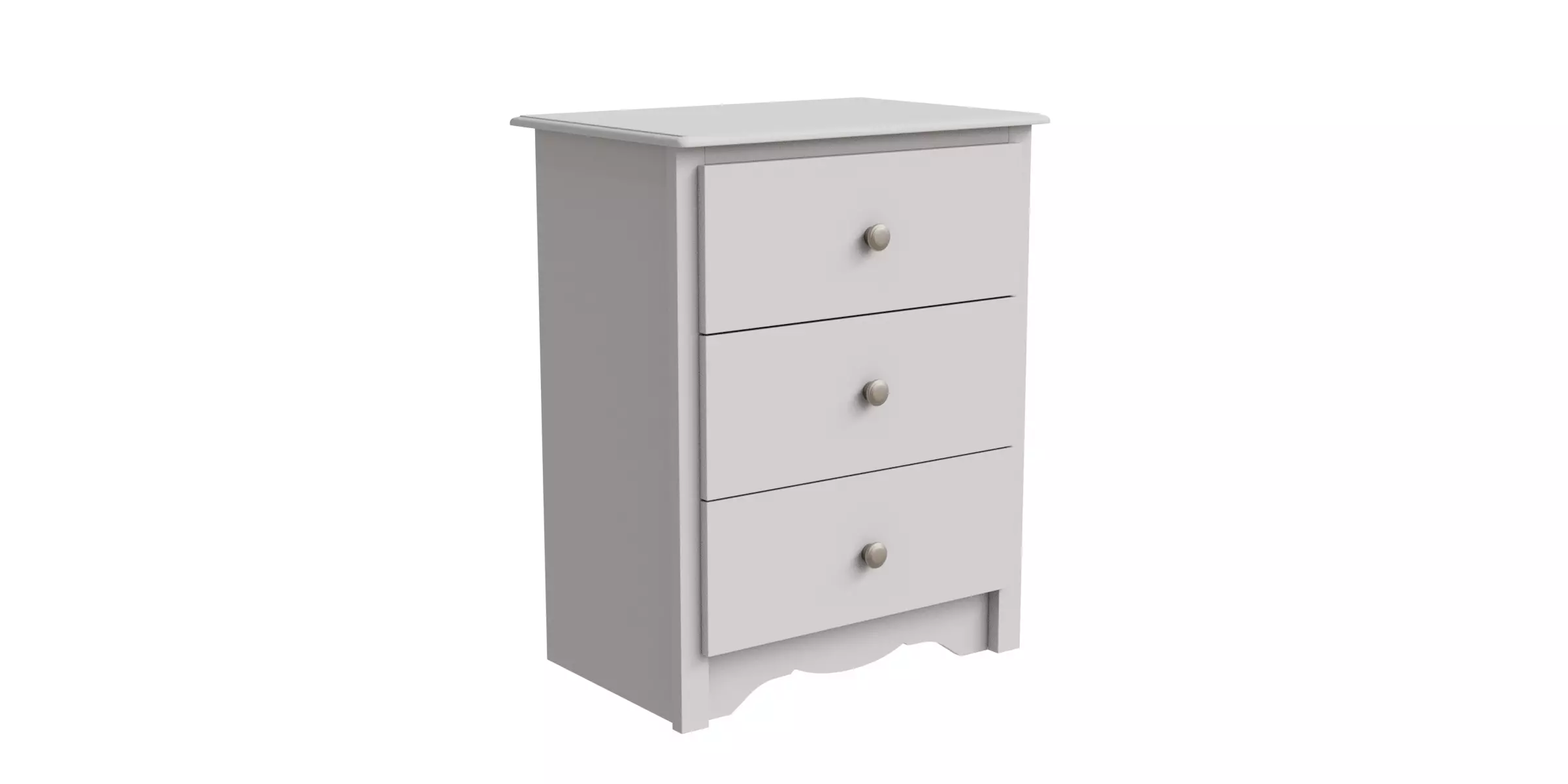 3 Drawers Tall White Nightstand Low-poly 3D model