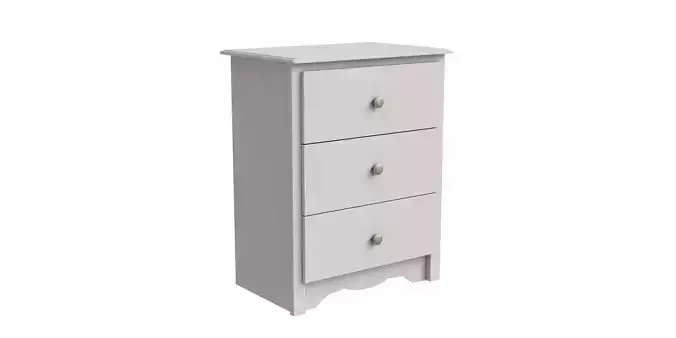 3 Drawers Tall White Nightstand