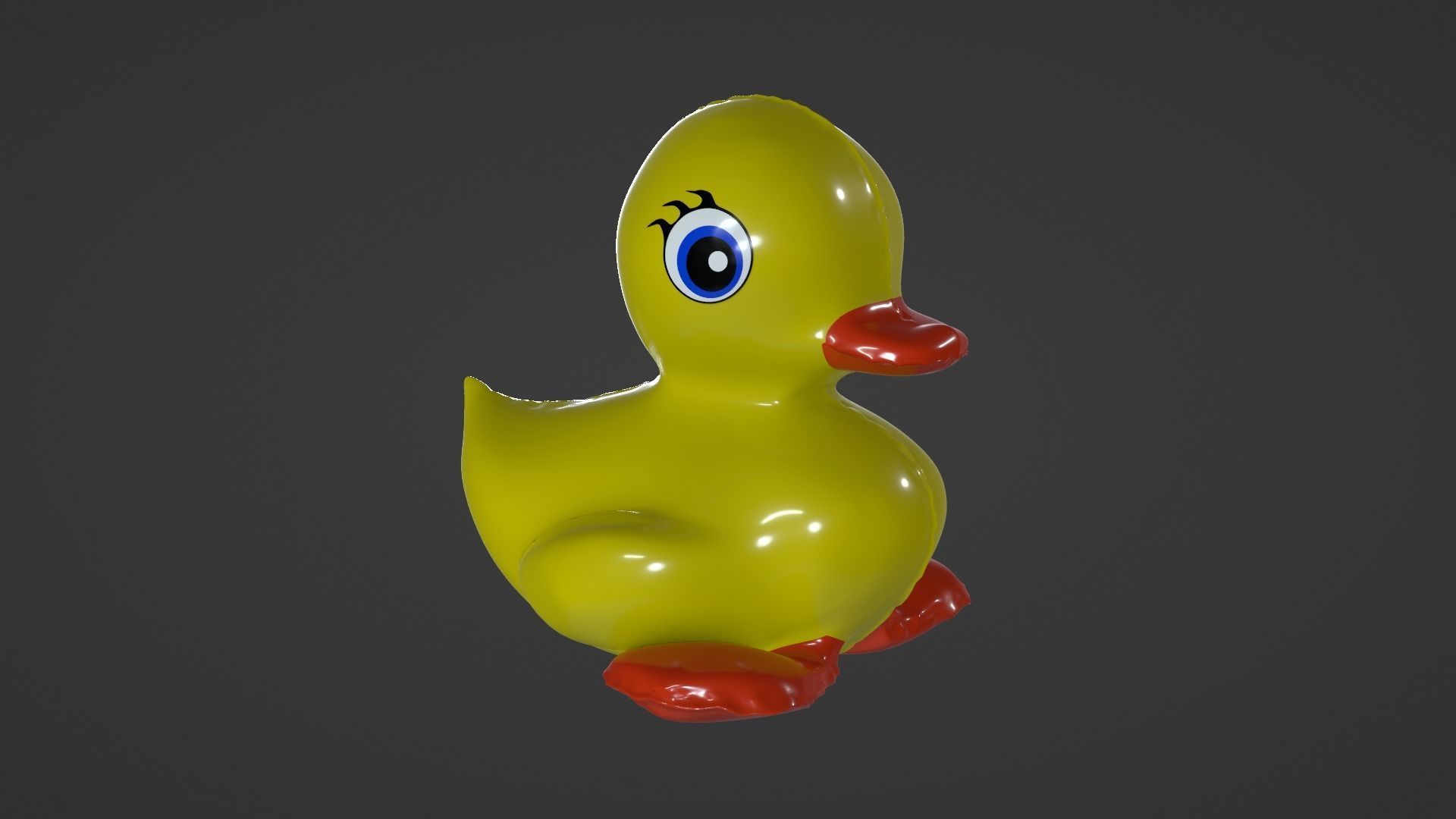 Inflatable Duck Toy 3D model_5