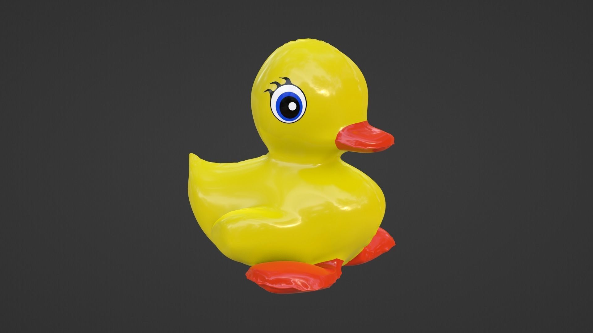 Inflatable Duck Toy 3D model_6