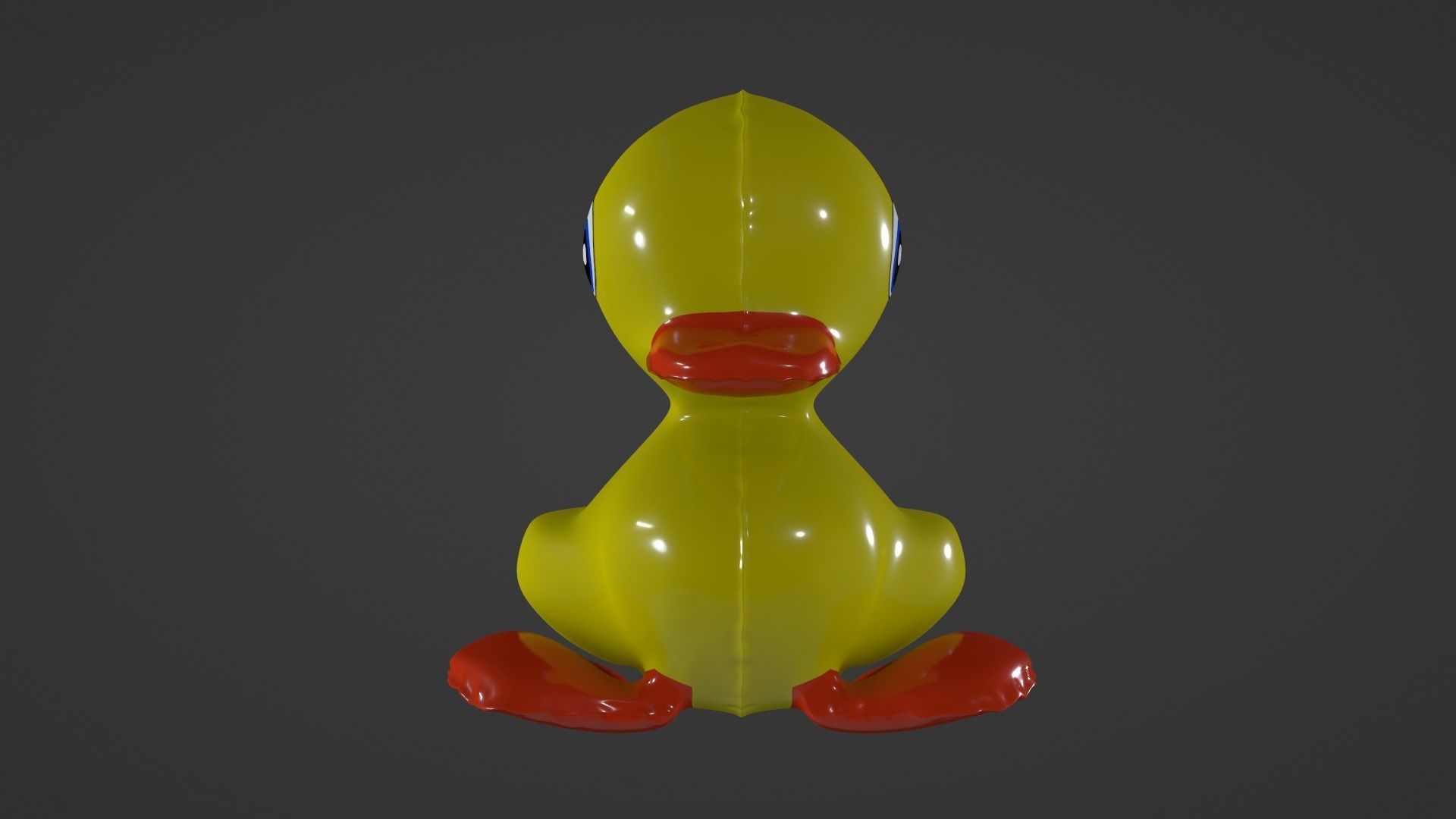 Inflatable Duck Toy 3D model_10