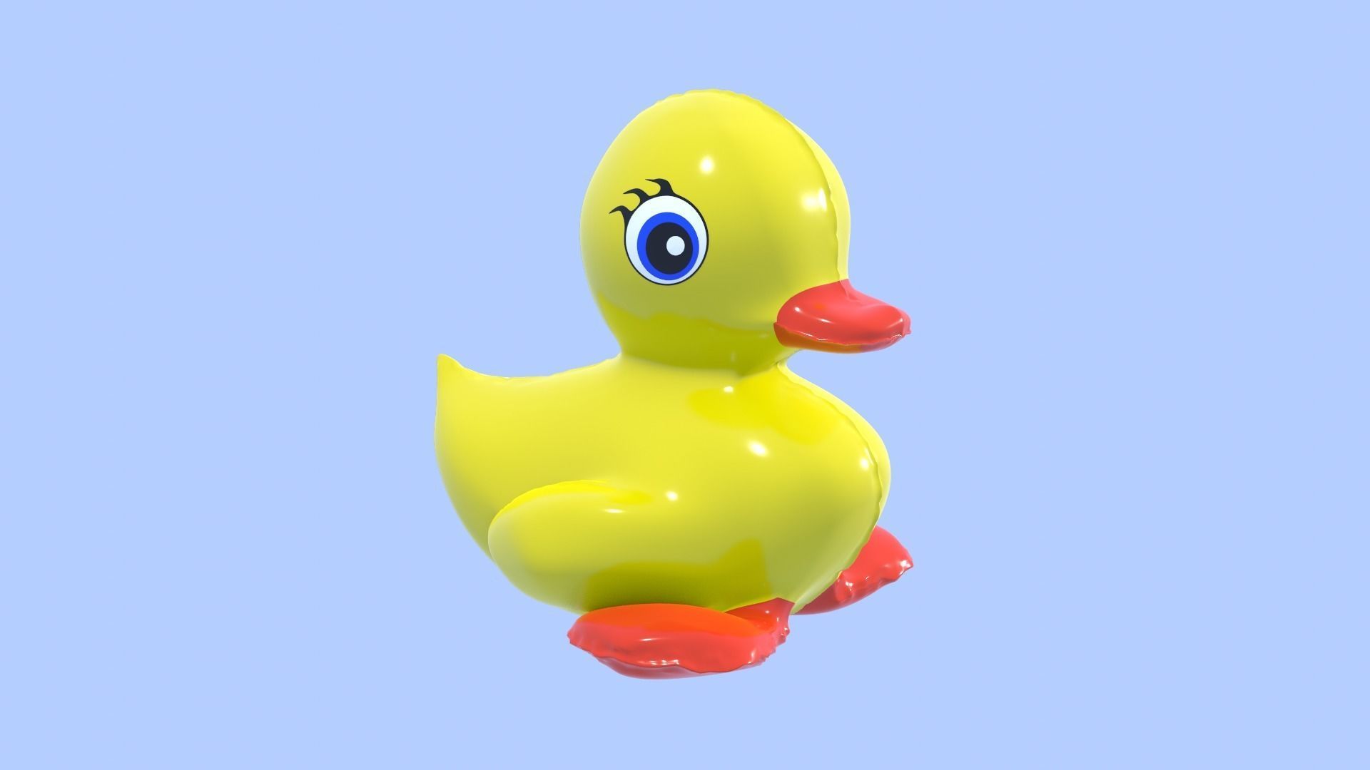 Inflatable Duck Toy 3D model_7