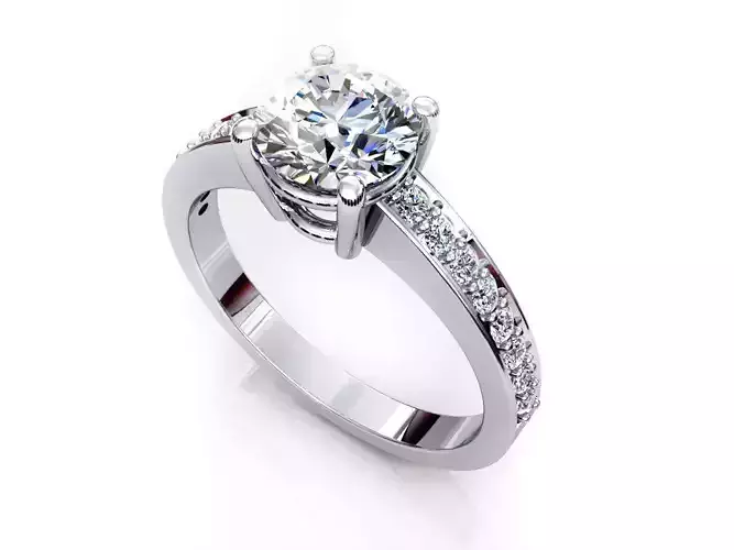 One Row Diamond Ring 3D print model