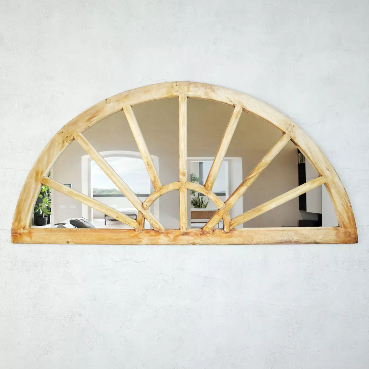 Antique Arch Window Mirror 3D model_0