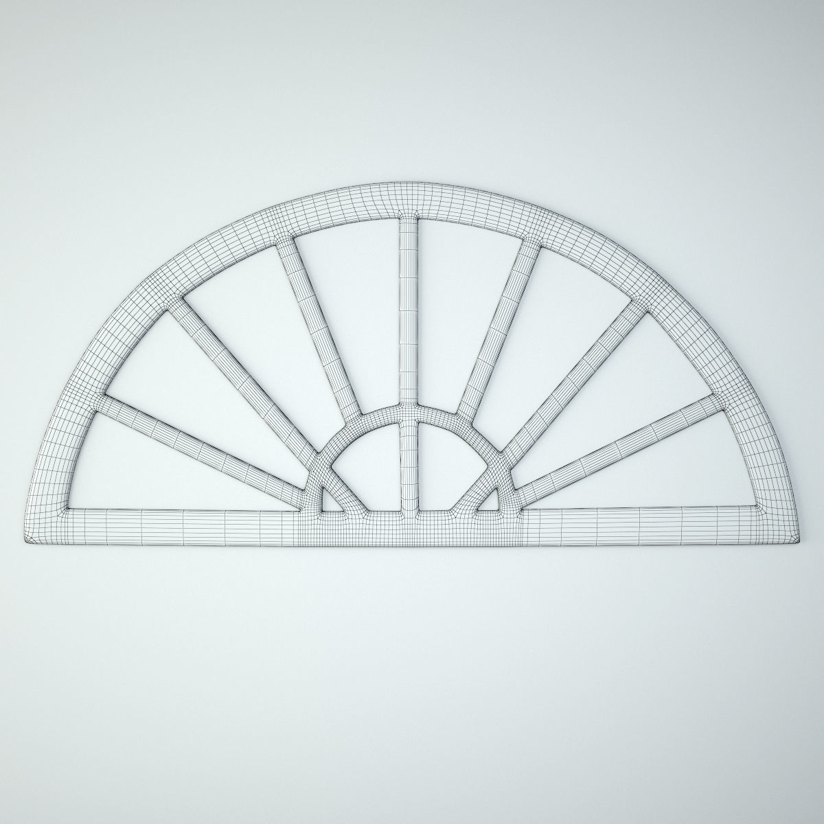 Antique Arch Window Mirror 3D model_2