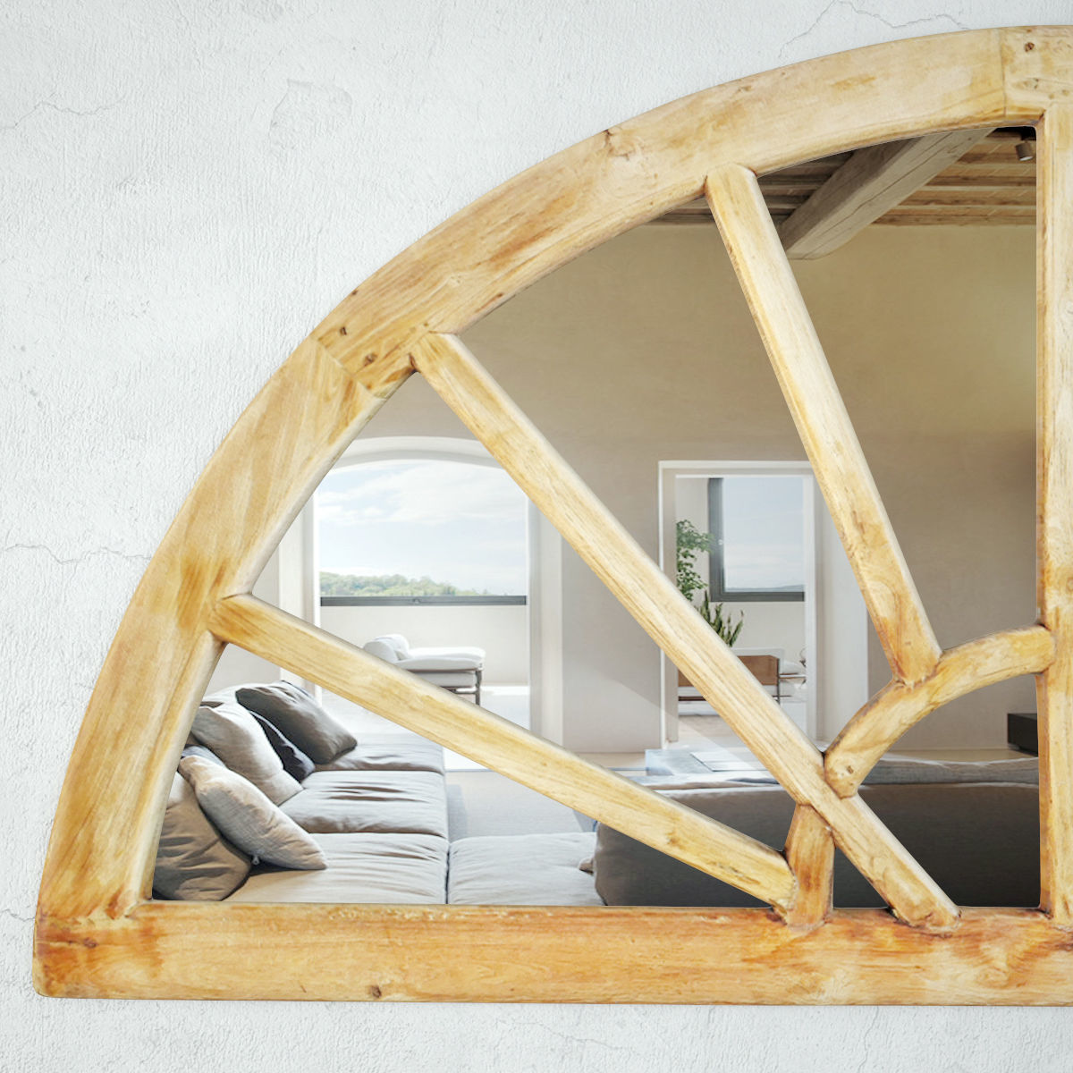 Antique Arch Window Mirror 3D model_5