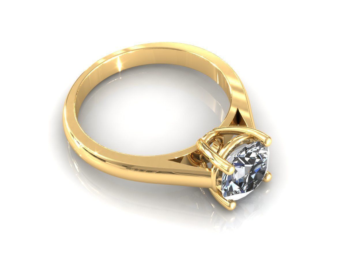Solitaire One Stone Diamond Ring 3D print model_5