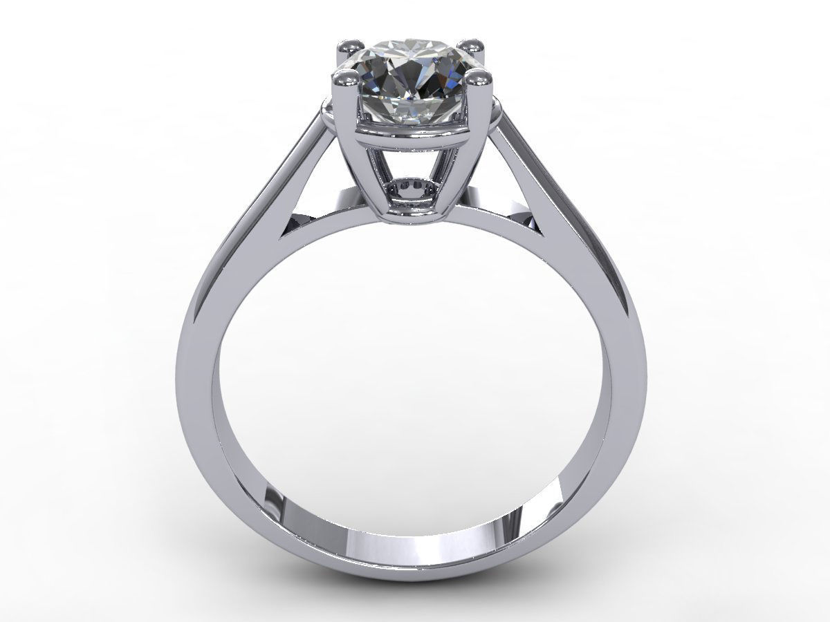 Solitaire One Stone Diamond Ring 3D print model_1