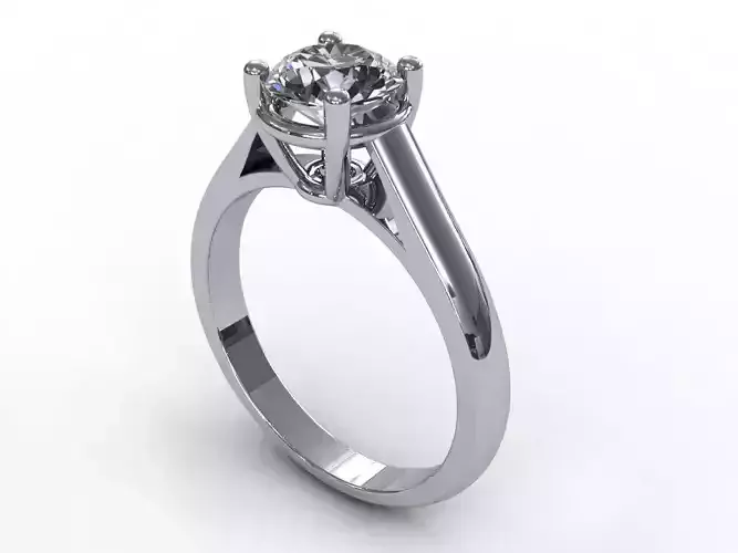 Solitaire One Stone Diamond Ring 3D print model