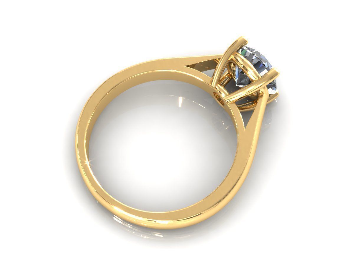 Solitaire One Stone Diamond Ring 3D print model_4