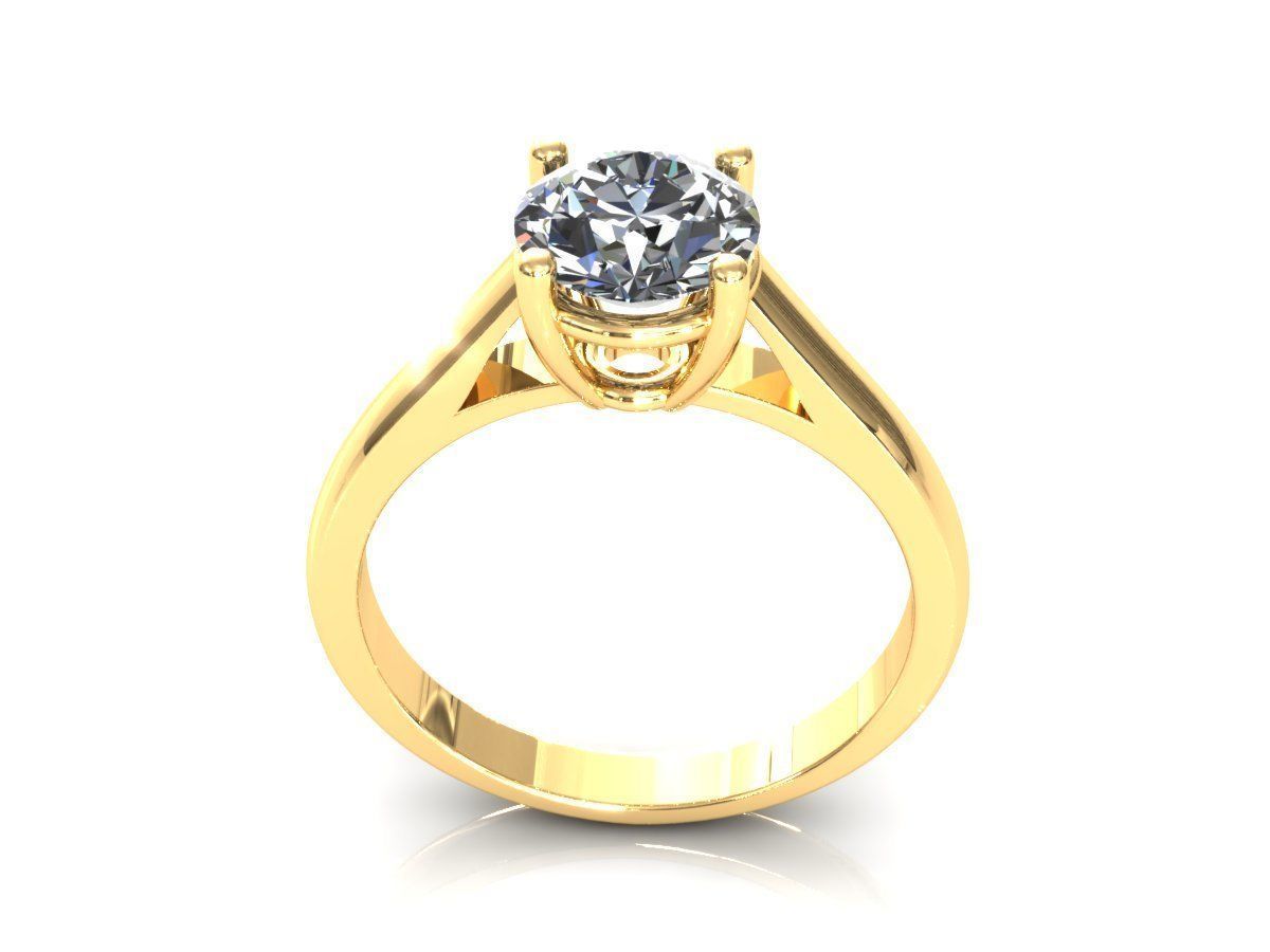 Solitaire One Stone Diamond Ring 3D print model_8