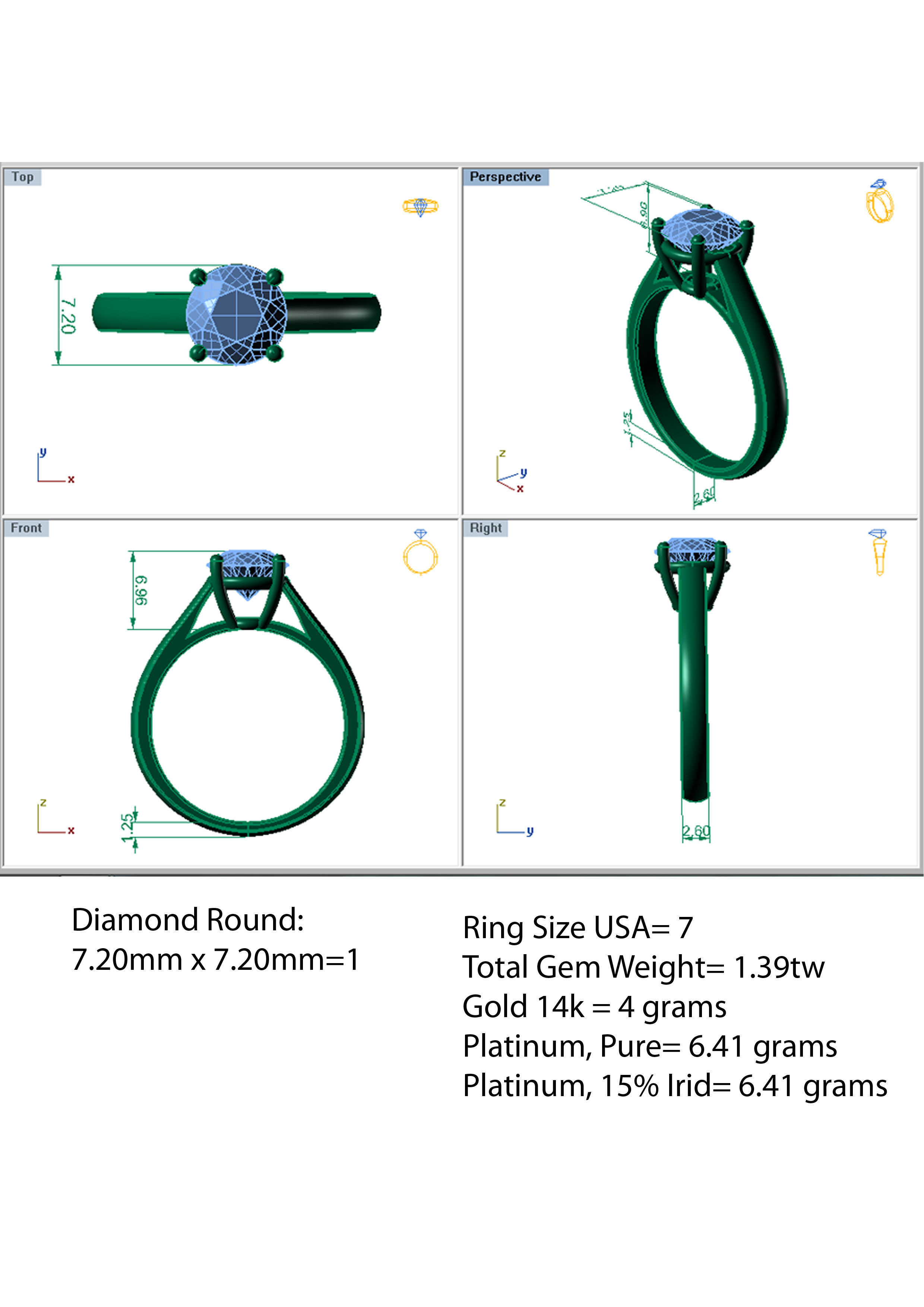 Solitaire One Stone Diamond Ring 3D print model_6