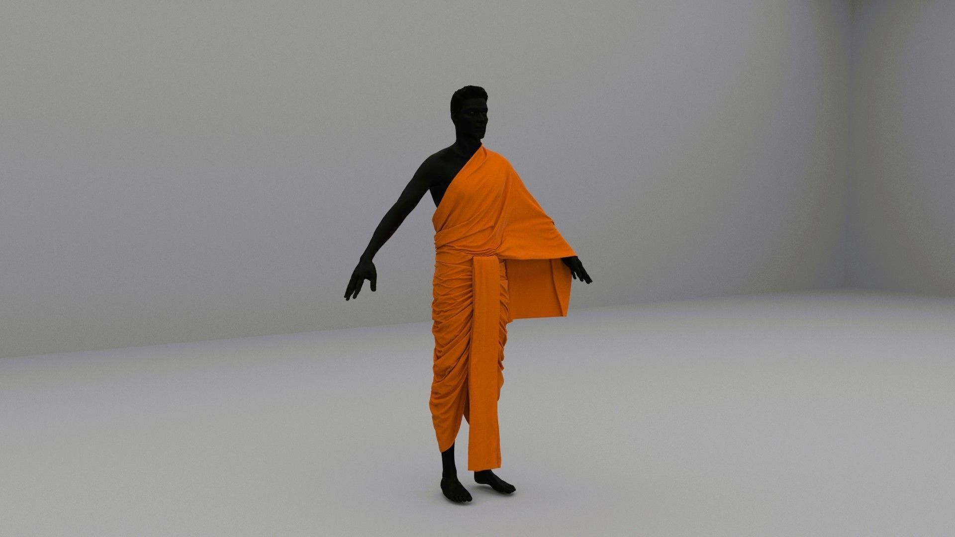 Dhoti- Indian ethnic wear 3D model_1