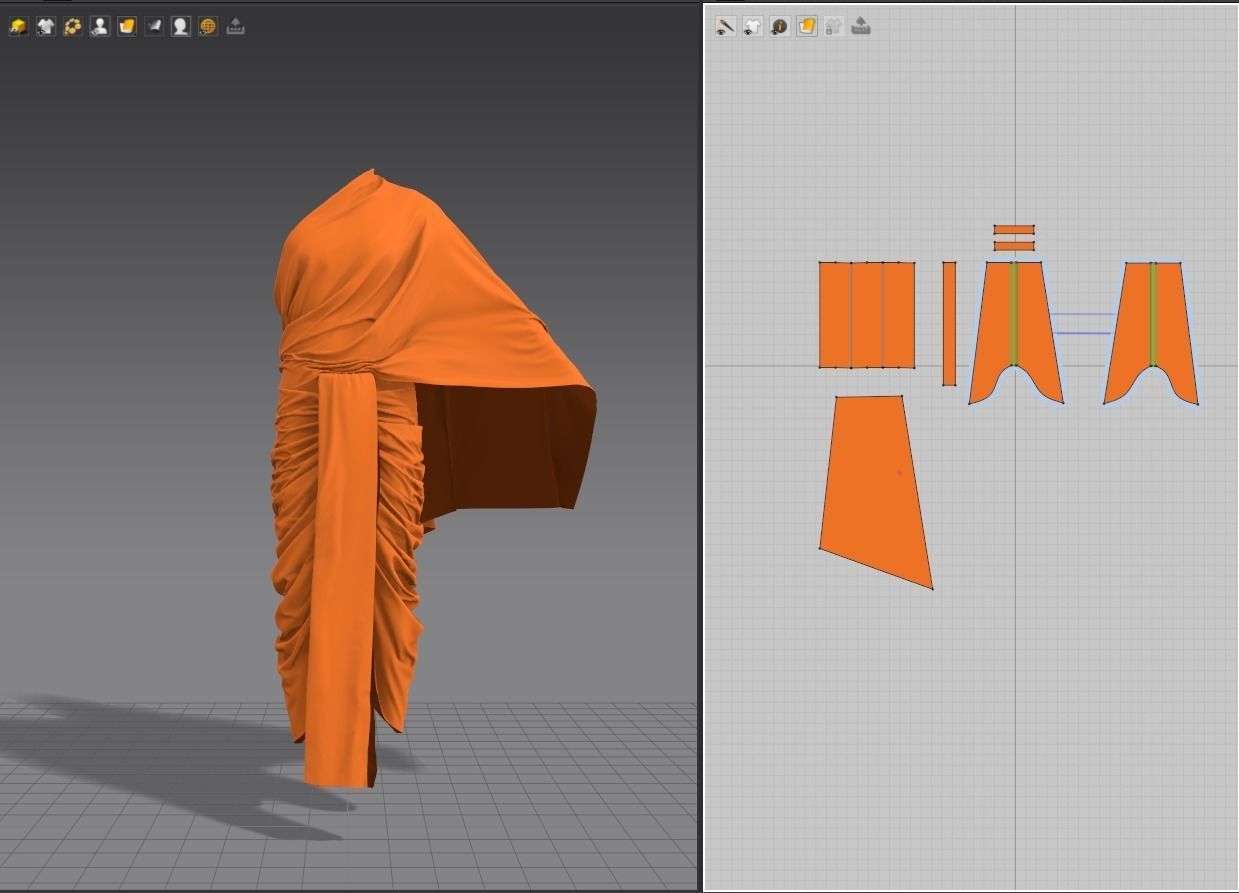 Dhoti- Indian ethnic wear 3D model_19