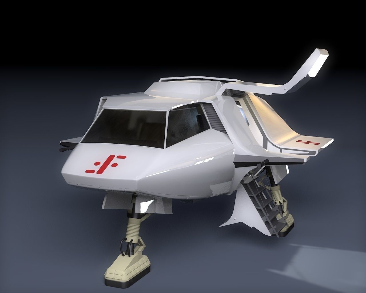 V SkyFighter Ship - External and Internal Detail 3D print model_5