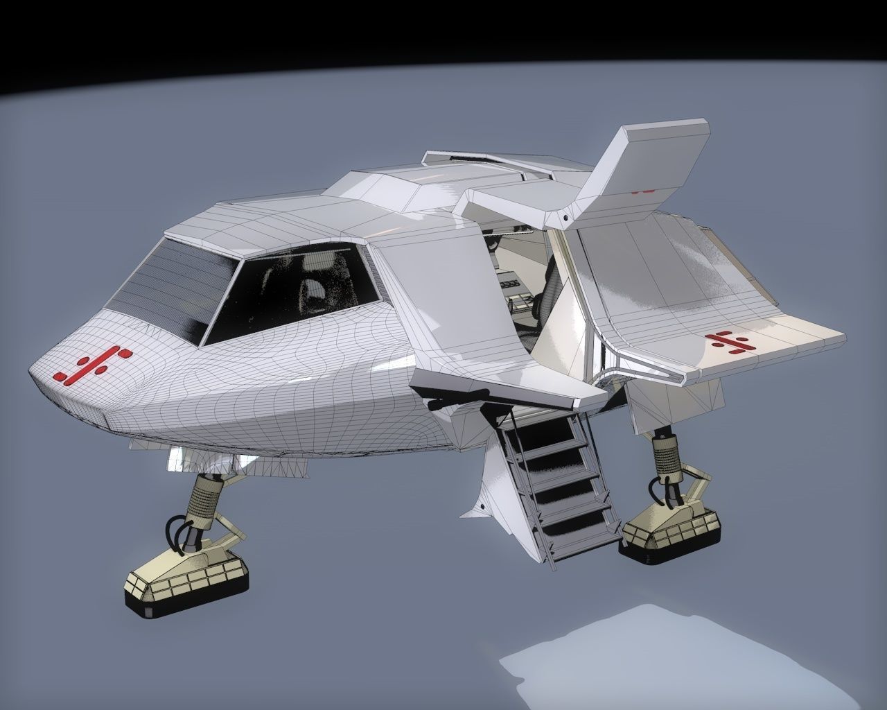 V SkyFighter Ship - External and Internal Detail 3D print model_22