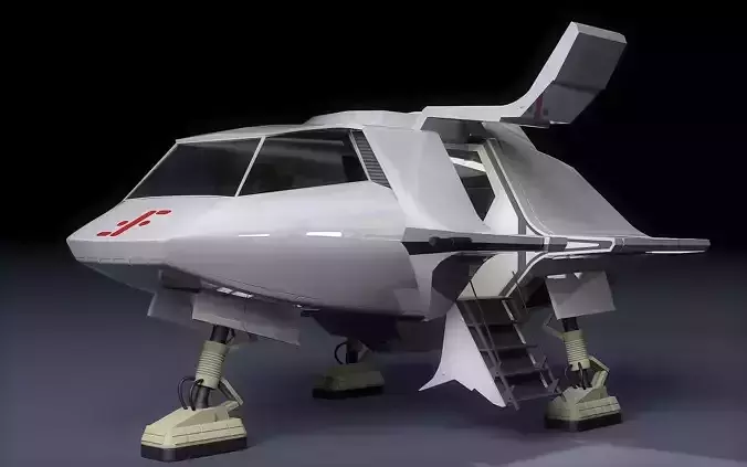 V SkyFighter Ship - External and Internal Detail 3D print model