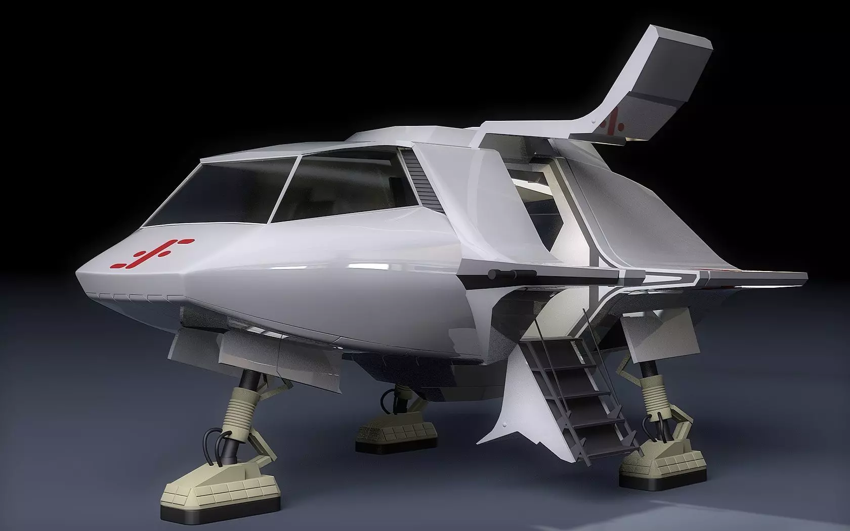 V SkyFighter Ship - External and Internal Detail 3D print model_0