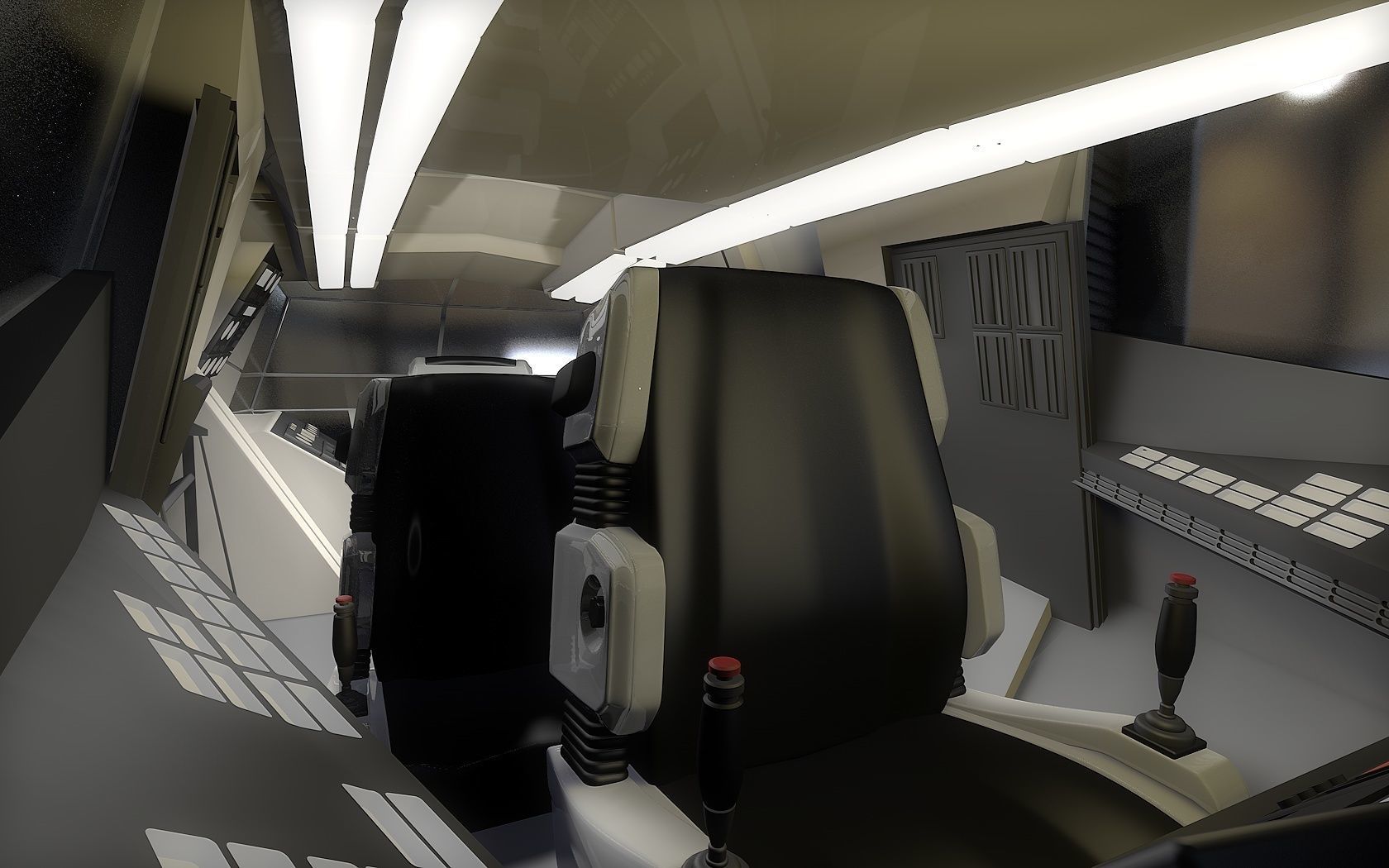 V SkyFighter Ship - External and Internal Detail 3D print model_13