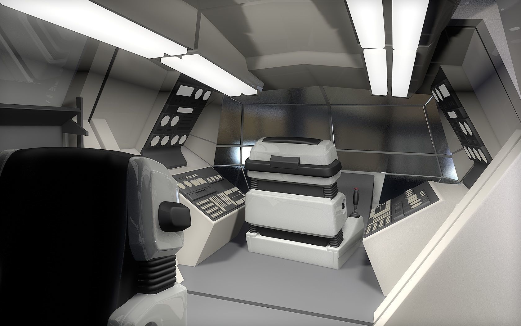 V SkyFighter Ship - External and Internal Detail 3D print model_8