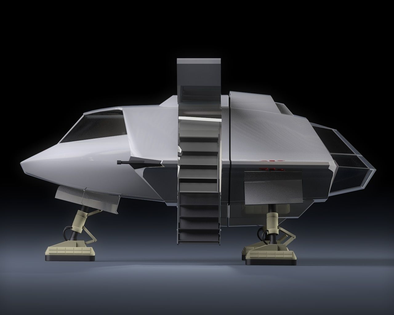 V SkyFighter Ship - External and Internal Detail 3D print model_9