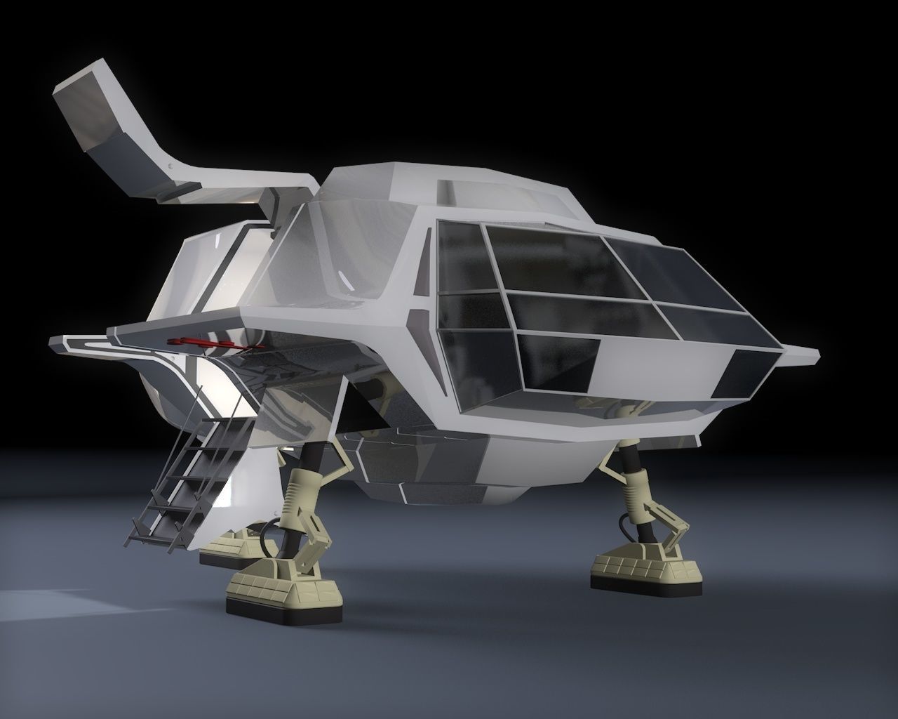 V SkyFighter Ship - External and Internal Detail 3D print model_6