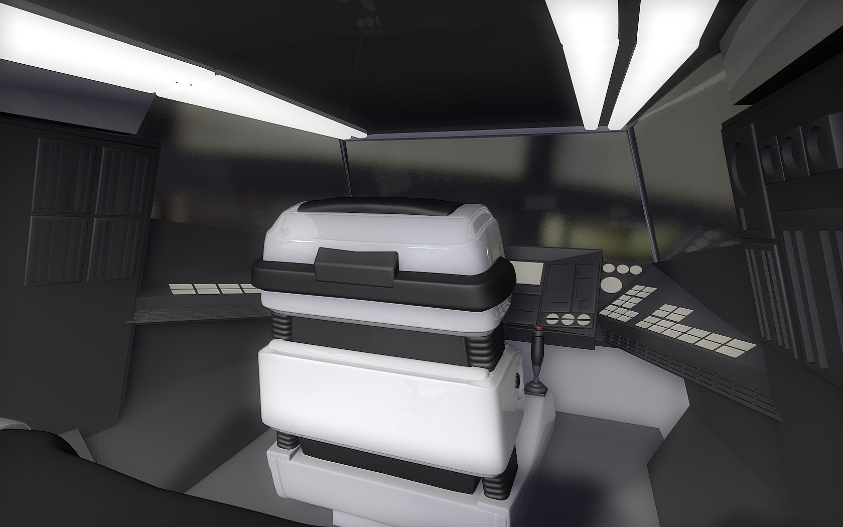 V SkyFighter Ship - External and Internal Detail 3D print model_11