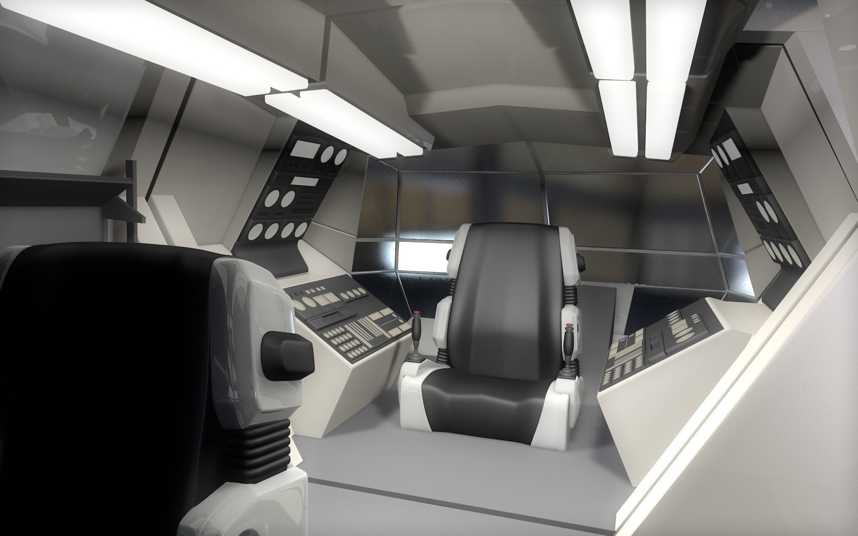 V SkyFighter Ship - External and Internal Detail 3D print model_12