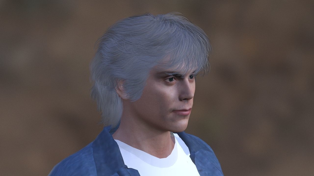 Evan Peters as Quick Silver Low-poly 3D model_8