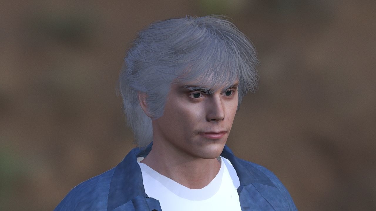 Evan Peters as Quick Silver Low-poly 3D model_7