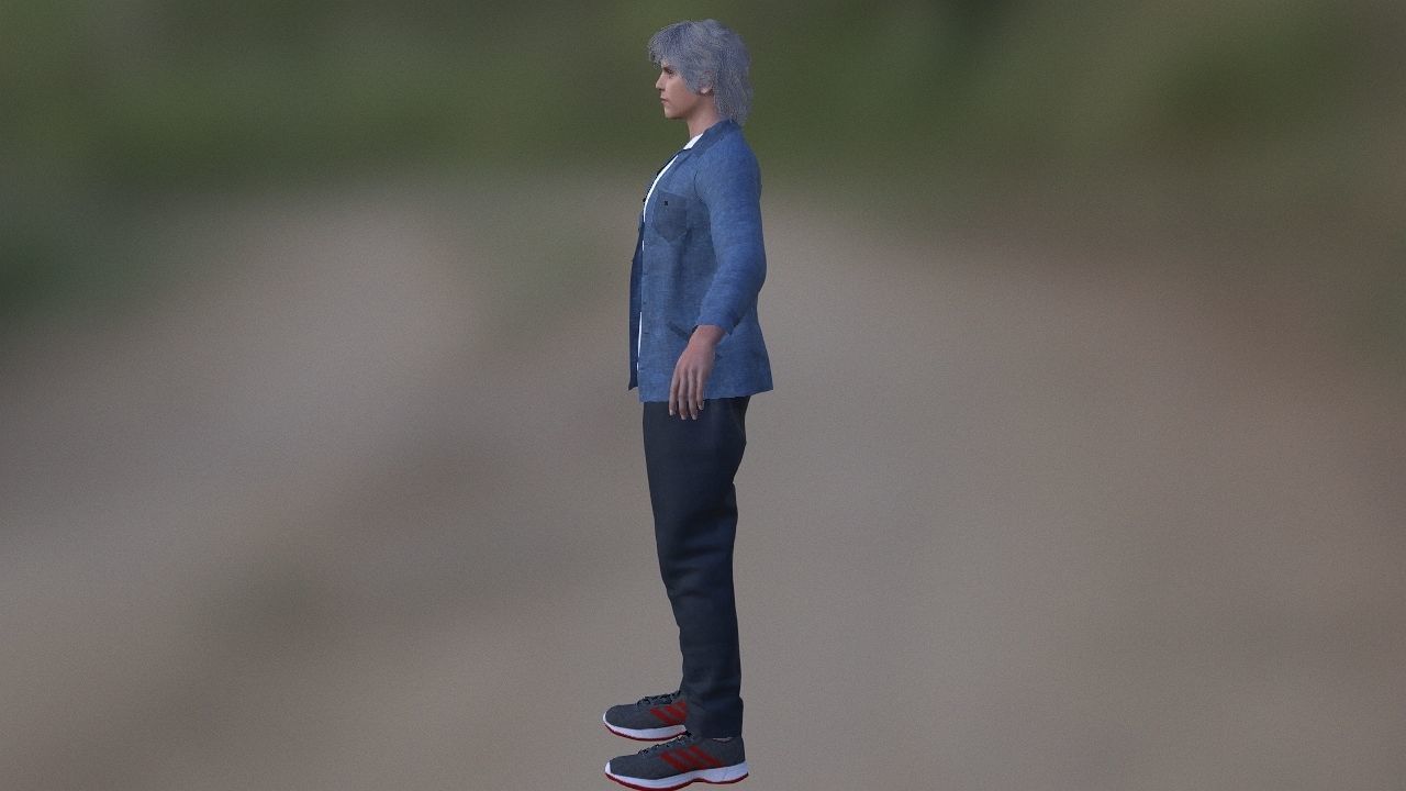 Evan Peters as Quick Silver Low-poly 3D model_4