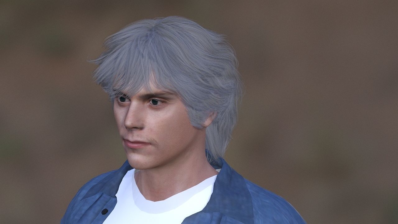 Evan Peters as Quick Silver Low-poly 3D model_23