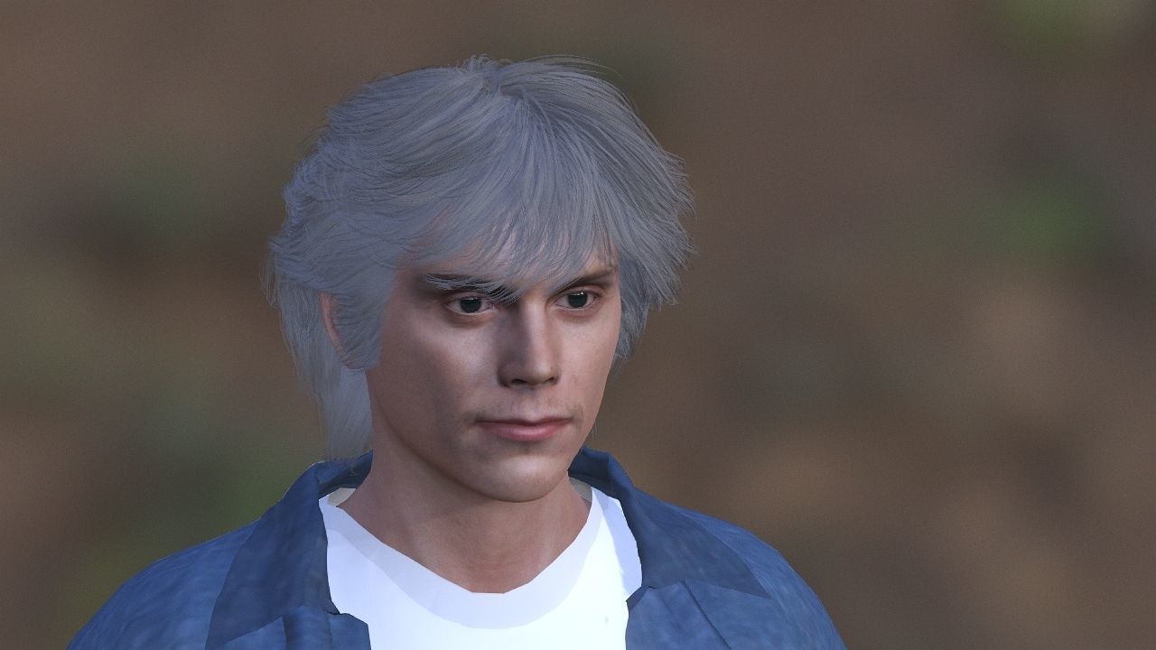 Evan Peters as Quick Silver Low-poly 3D model_6